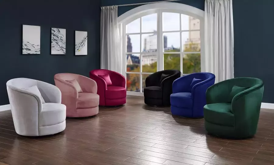 ATLANTIC home collection Draaibare fauteuil Colin 360° vrij draaiend in fluwelen hoes incl. sierkussen - Foto 4