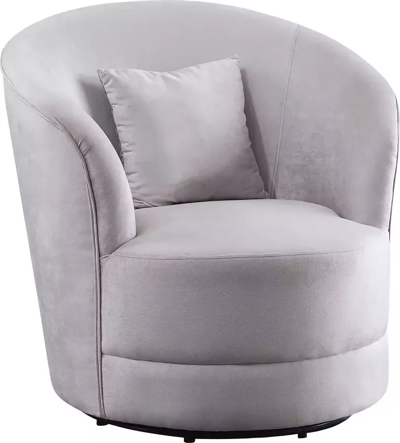 ATLANTIC home collection Draaibare fauteuil Colin 360° vrij draaiend in fluwelen hoes incl. sierkussen - Foto 2