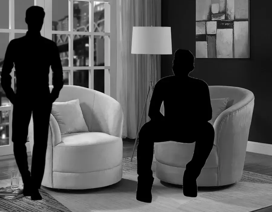 ATLANTIC home collection Draaibare fauteuil Colin 360° vrij draaiend in fluwelen hoes incl. sierkussen - Foto 4