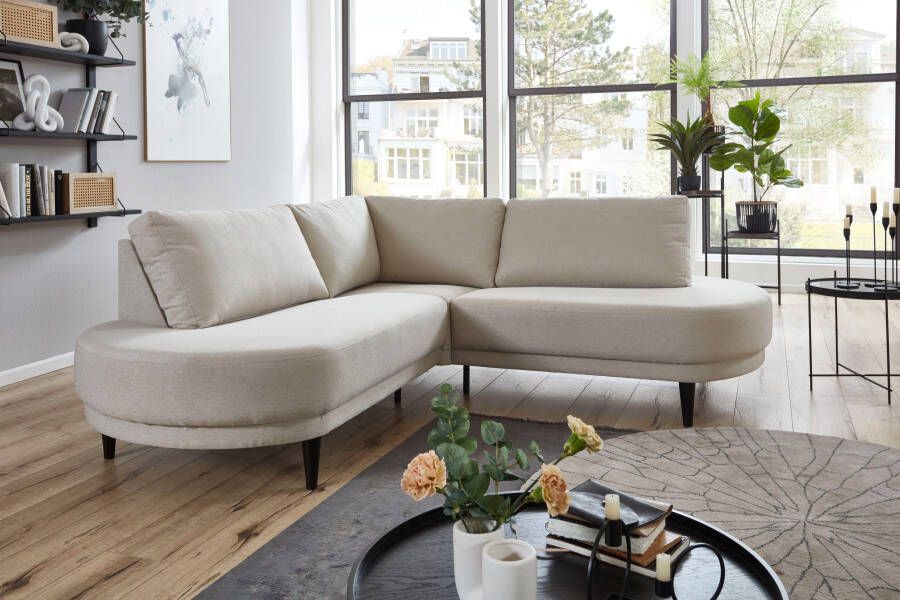 ATLANTIC home collection Hoekbank Ronny L-vorm optioneel in beige met nosagvering