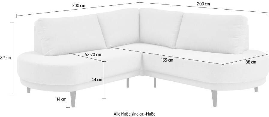 ATLANTIC home collection Hoekbank Ronny L-vorm optioneel in beige met nosagvering - Foto 4