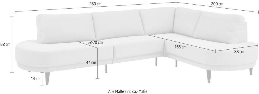 ATLANTIC home collection Hoekbank Ronny L-vorm met golvenondersteuning rechts links monteerbaar - Foto 3