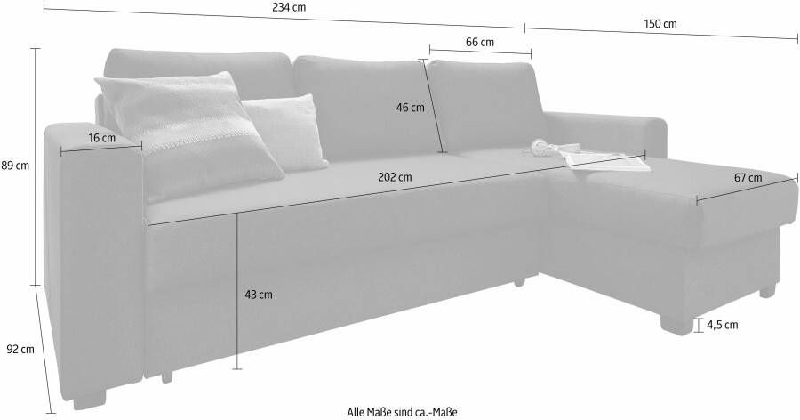 ATLANTIC home collection Hoekbank Dublin L-vorm Slaapfunctie en bedkist récamier links of rechts te monteren - Foto 4