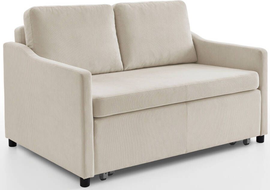 ATLANTIC home collection Slaapbank Anella met cordbekleding met slaapfunctie vrij plaatsbaar - Foto 3