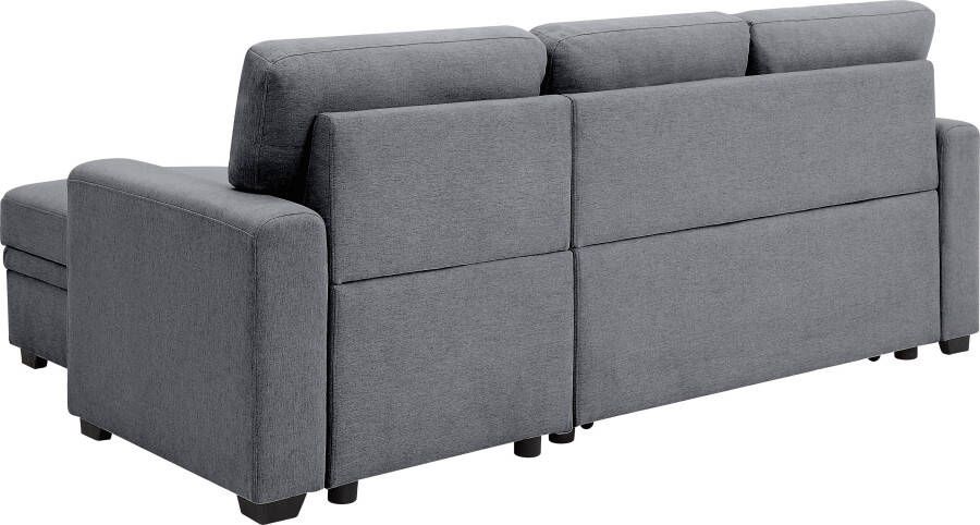 ATLANTIC home collection Hoekbank Gerrit L-vorm Bank met slaapbank functie en bedbox de recamiere kan rechts of links worden gemonteerd - Foto 3