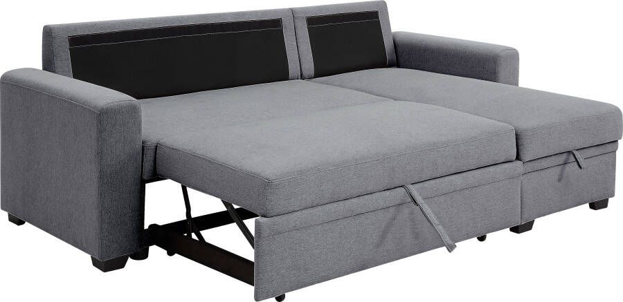 ATLANTIC home collection Hoekbank Gerrit L-vorm Bank met slaapbank functie en bedbox de recamiere kan rechts of links worden gemonteerd - Foto 6