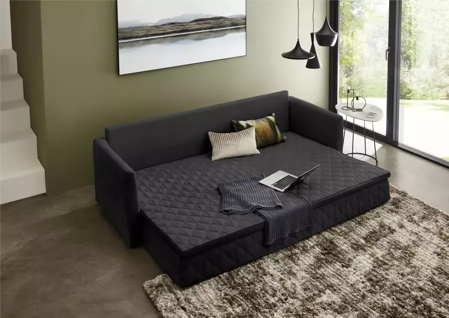 ATLANTIC home collection Slaapbank KEN met slaapfunctie inclusief topmatras met afneembare bekleding