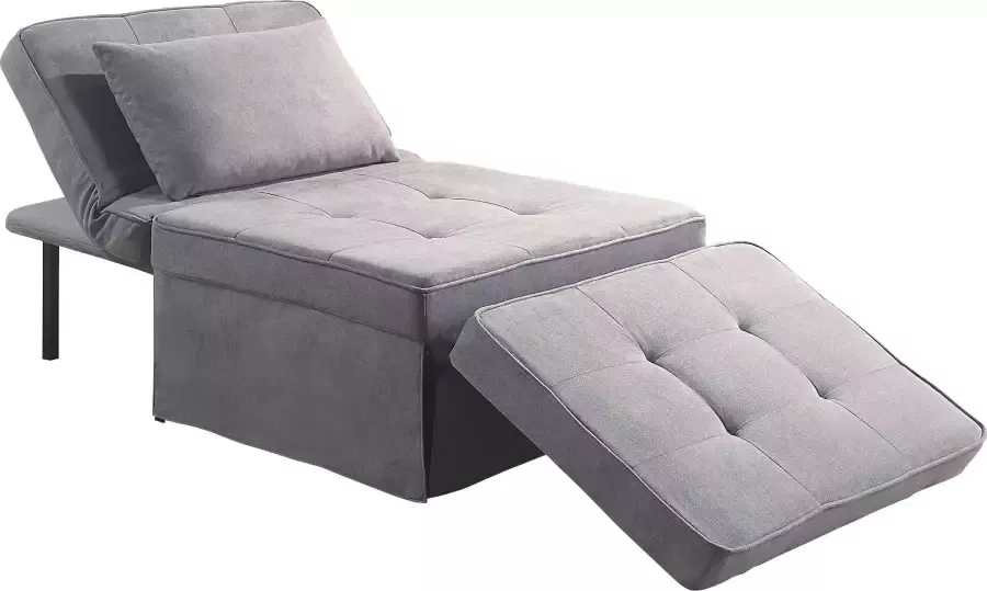 ATLANTIC home collection Slaapbank Finn te veranderen in een loungestoel relaxfauteuil en logeerbed incl. kussen - Foto 8