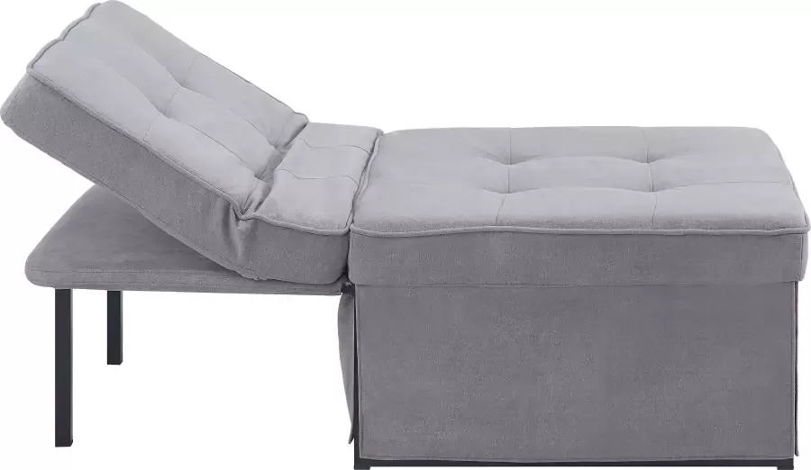 ATLANTIC home collection Slaapbank Finn te veranderen in een loungestoel relaxfauteuil en logeerbed incl. kussen - Foto 9