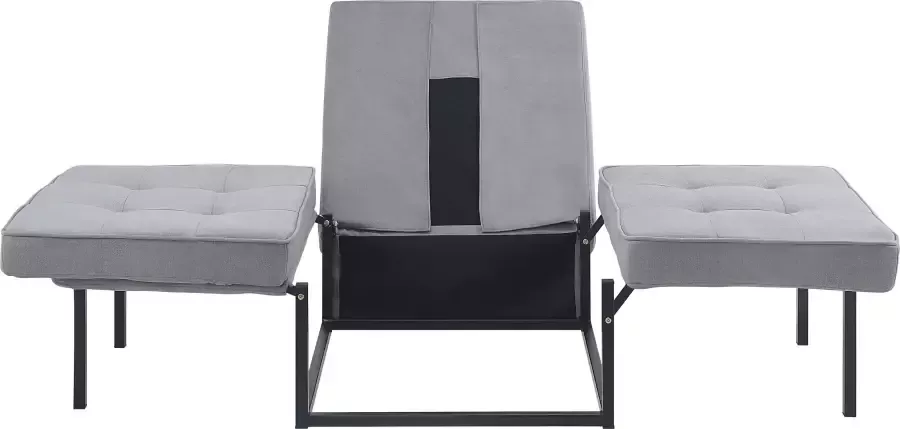 ATLANTIC home collection Slaapbank Finn te veranderen in een loungestoel relaxfauteuil en logeerbed incl. kussen - Foto 10