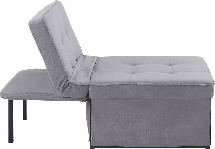 ATLANTIC home collection Slaapbank Finn te veranderen in een loungestoel relaxfauteuil en logeerbed incl. kussen - Foto 6