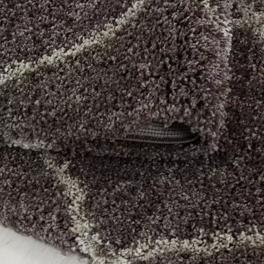 Adana Carpets Rond berber vloerkleed Agadir Lines Taupe Creme Ø 160cm - Foto 3