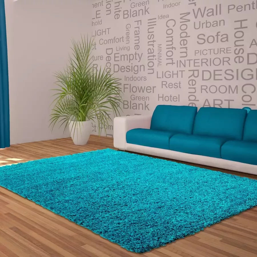Adana Carpets Hoogpolig vloerkleed Sade Turquoise 200x290cm - Foto 2