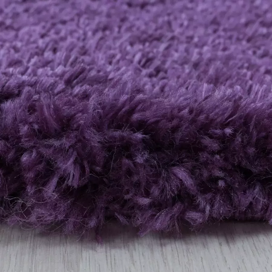 Adana Carpets Rond hoogpolig vloerkleed Fuzzy Paars Ø 160cm - Foto 3