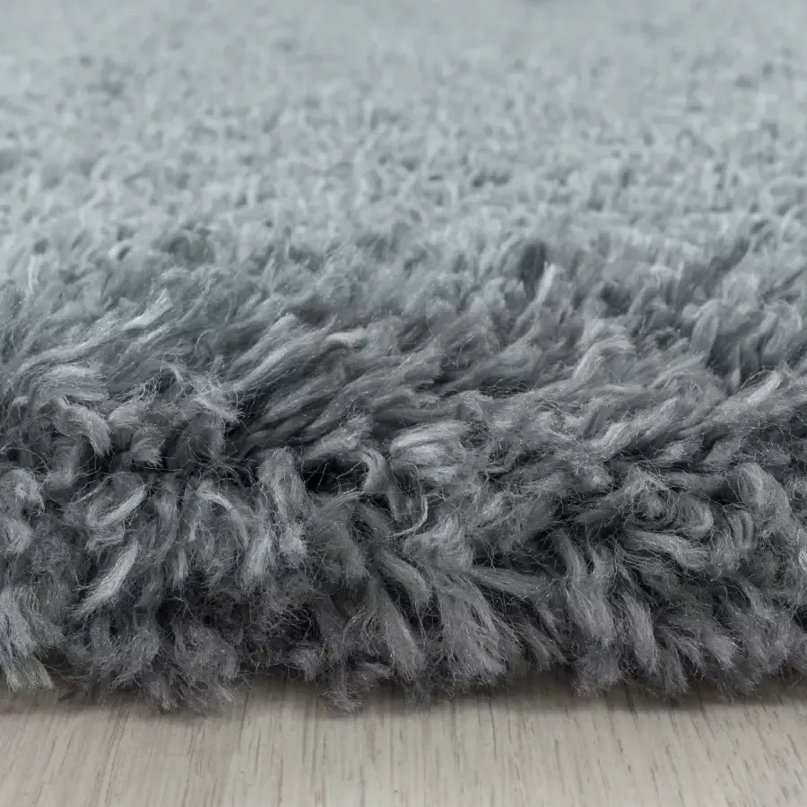 Adana Carpets Rond hoogpolig vloerkleed Fuzzy Donkergrijs Ø 160cm - Foto 20