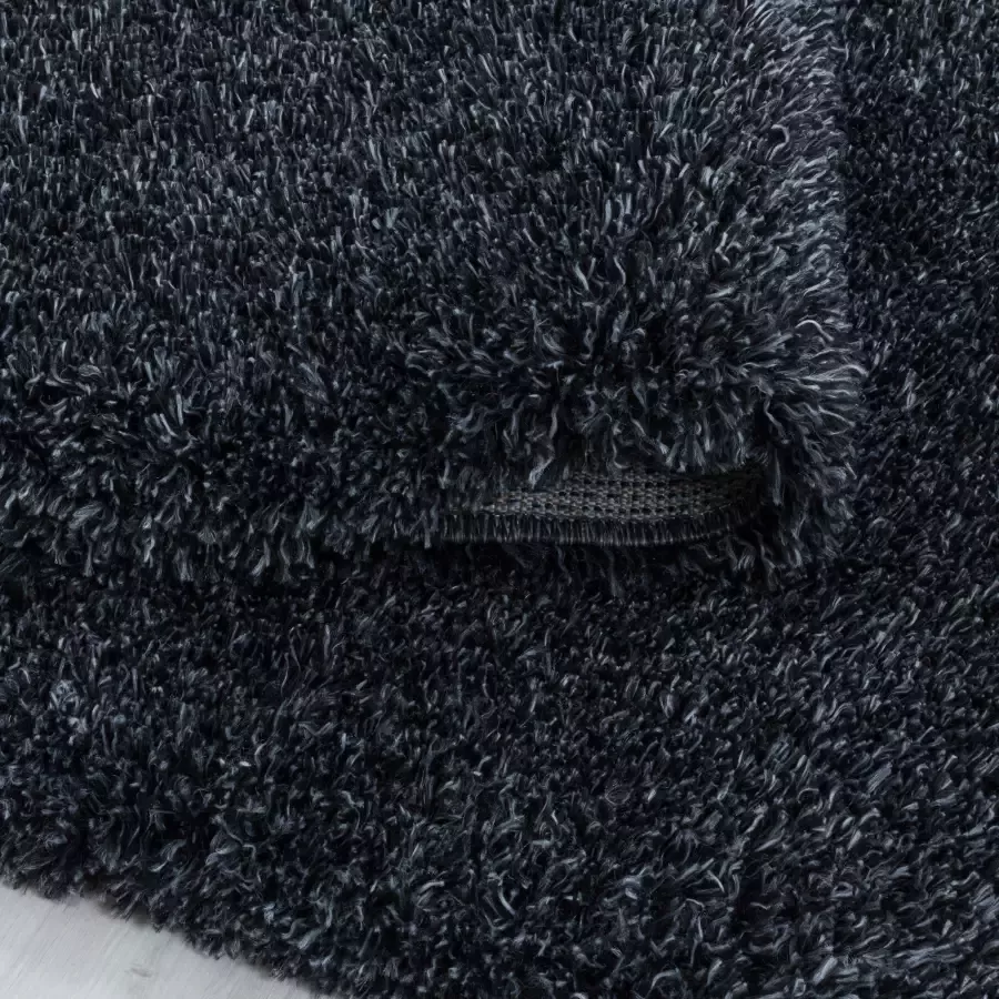 Adana Carpets Rond hoogpolig vloerkleed Fuzzy Donkergrijs Ø 160cm - Foto 9