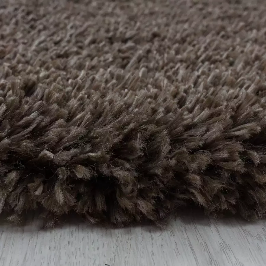 Adana Carpets Rond hoogpolig vloerkleed Fuzzy Donkergrijs Ø 160cm - Foto 14