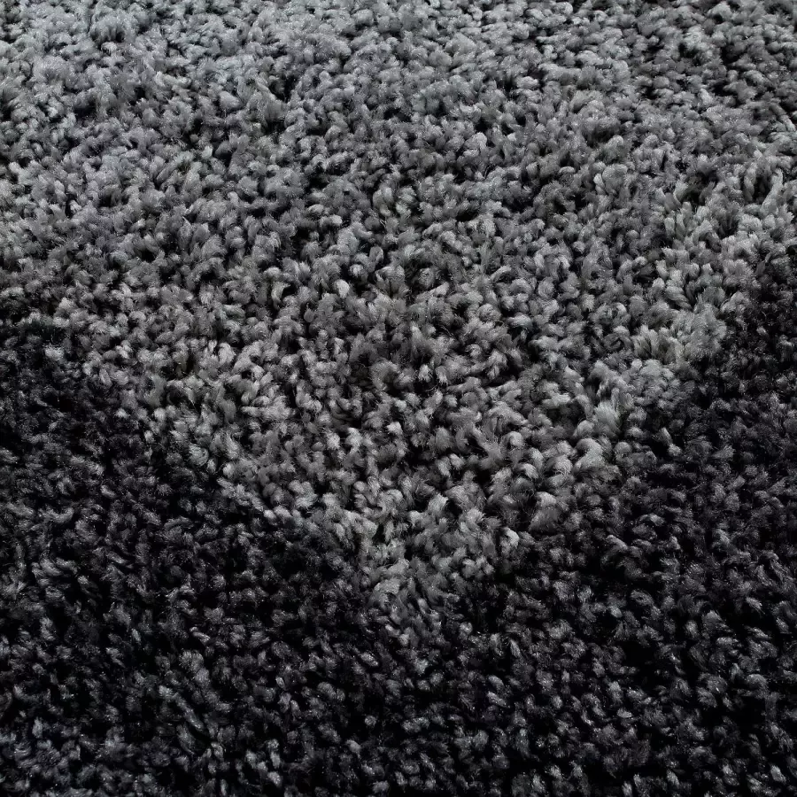Adana Carpets Hoogpolig vloerkleed grijs licht grijs met lijstmotief 160x230cm