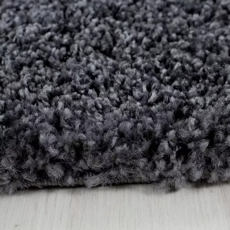 Adana Carpets Hoogpolig vloerkleed grijs licht grijs met lijstmotief 200x290cm - Foto 2