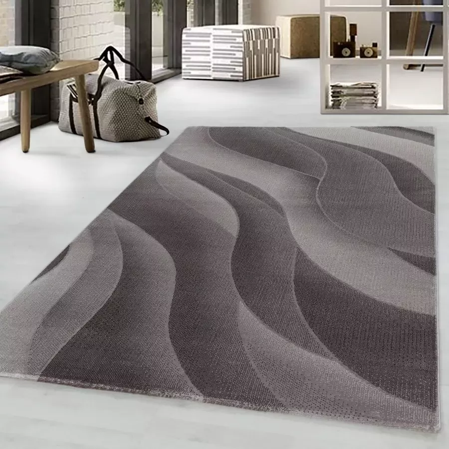 Adana Carpets Modern vloerkleed Streaky Waves Bruin Beige 160x230cm - Foto 4