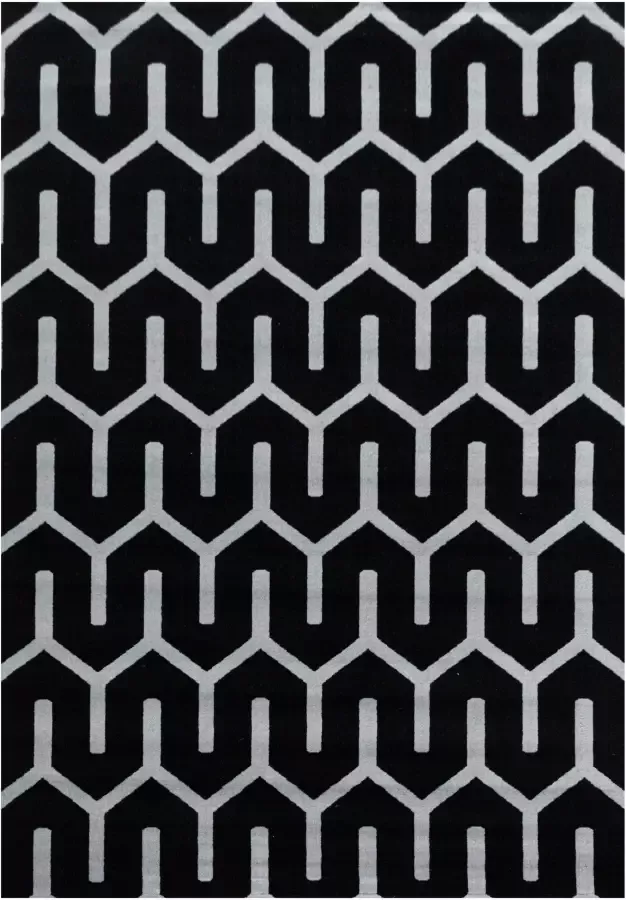 Adana Carpets Modern vloerkleed Streaky Pattern Zwart Wit 140x200cm - Foto 5