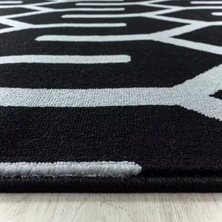 Adana Carpets Modern vloerkleed Streaky Pattern Zwart Wit 140x200cm - Foto 2