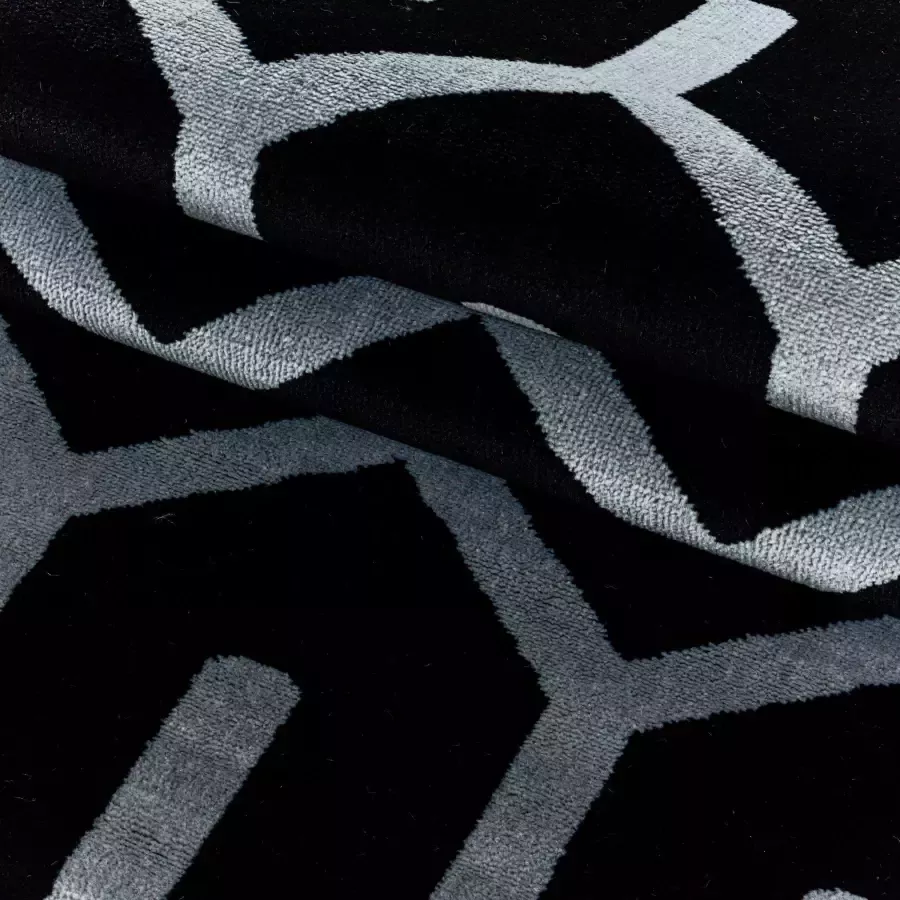 Adana Carpets Modern vloerkleed Streaky Pattern Zwart Wit 140x200cm - Foto 3