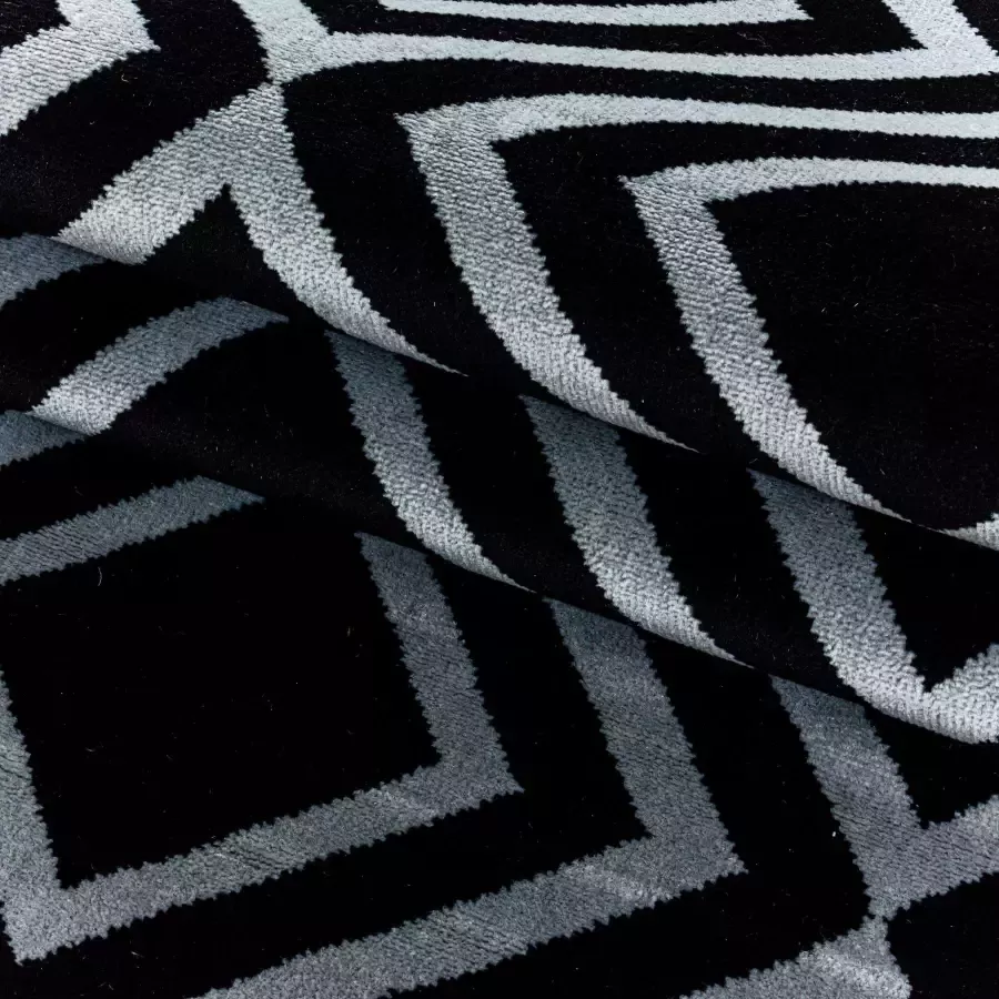 Adana Carpets Modern vloerkleed Streaky Square Zwart 120x170cm - Foto 2