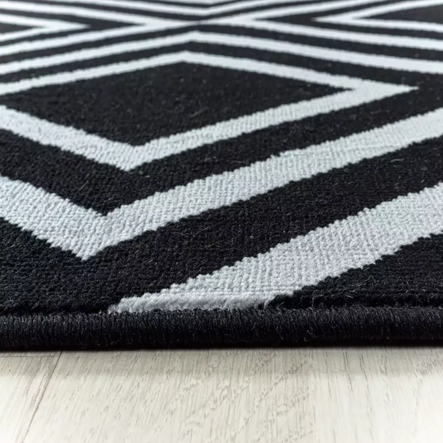 Adana Carpets Modern vloerkleed Streaky Square Zwart 120x170cm - Foto 3