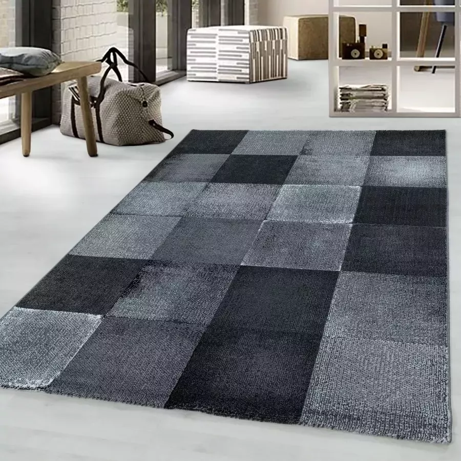 Adana Carpets Modern vloerkleed Streaky Box Zwart Grijs 120x170cm - Foto 4