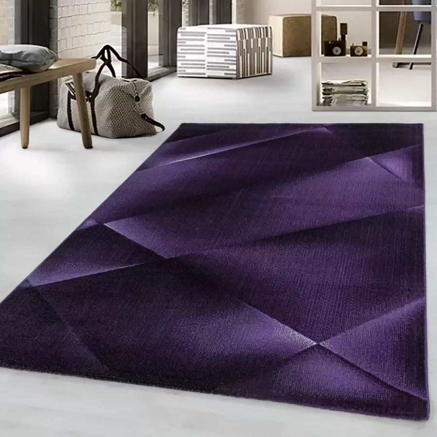 Adana Carpets Modern vloerkleed Streaky Design Paars 140x200cm - Foto 4