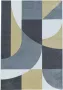 Adana Carpets Retro vloerkleed Stencil Forms Geel Grijs 160x230cm - Thumbnail 3