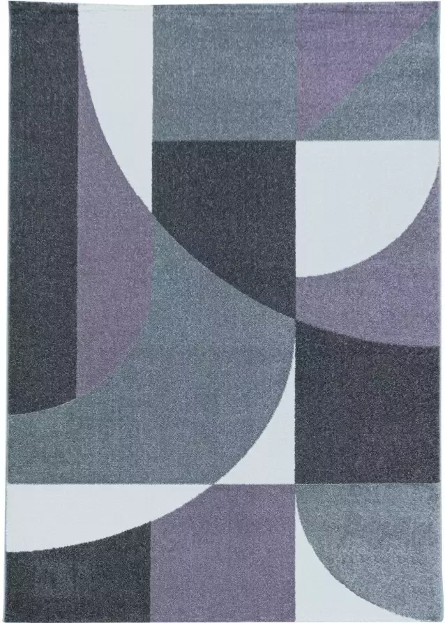 Adana Carpets Retro vloerkleed Stencil Forms Paars Grijs 200x290cm - Foto 6