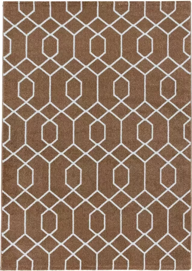 Adana Carpets Retro vloerkleed Stencil Pattern Bruin Wit 120x170cm - Foto 6