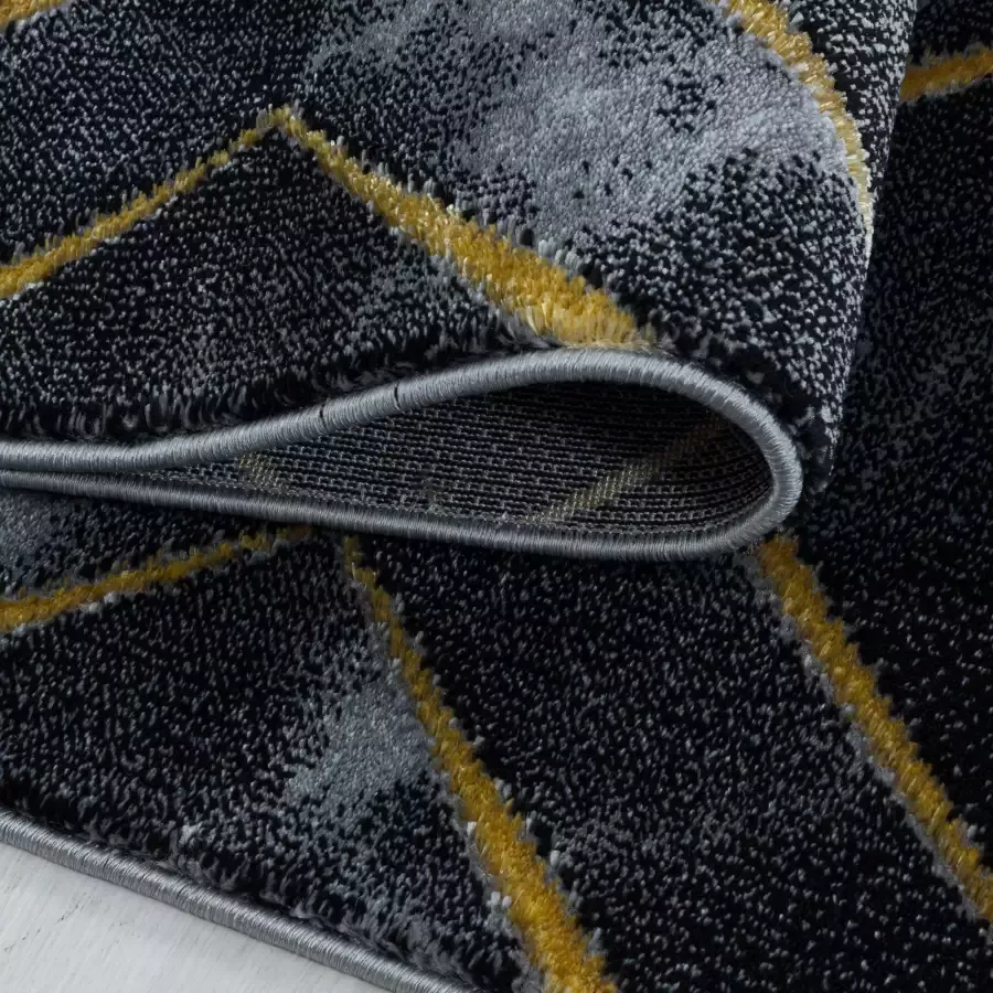 Adana Carpets Modern vloerkleed Marble Square Antraciet Goud 120x170cm