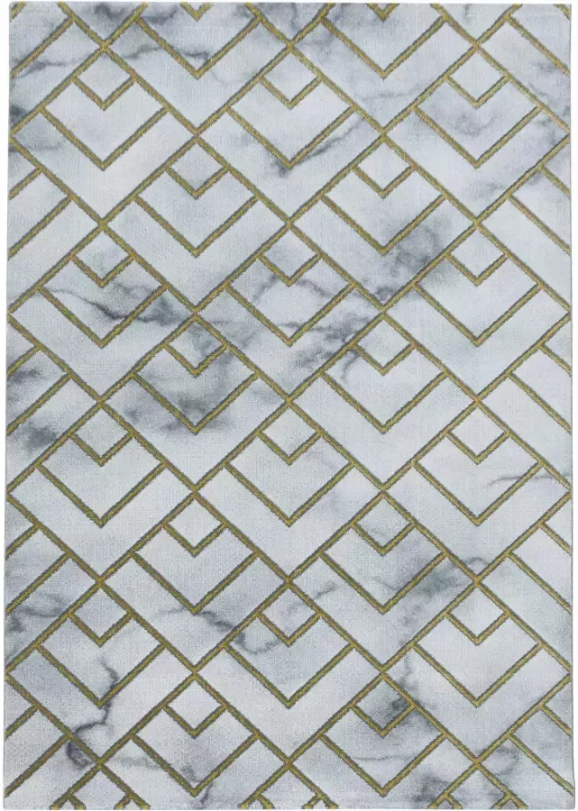 Adana Carpets Modern vloerkleed Marble Pattern Grijs Goud 140x200cm - Foto 6