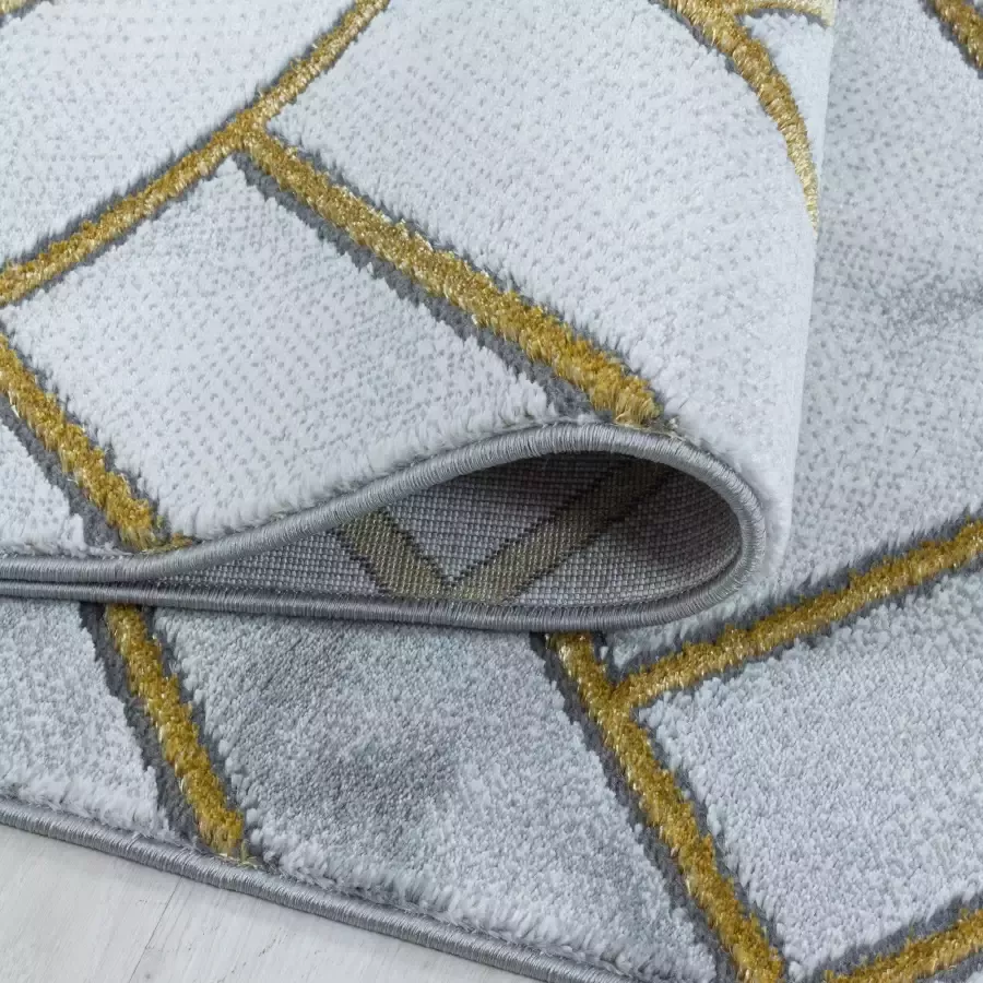 Adana Carpets Modern vloerkleed Marble Pattern Grijs Goud 200x290cm - Foto 1