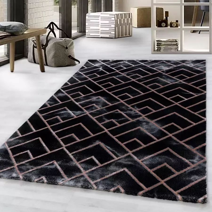 Adana Carpets Modern vloerkleed Marble Pattern Antraciet Bruin 240x340cm - Foto 4