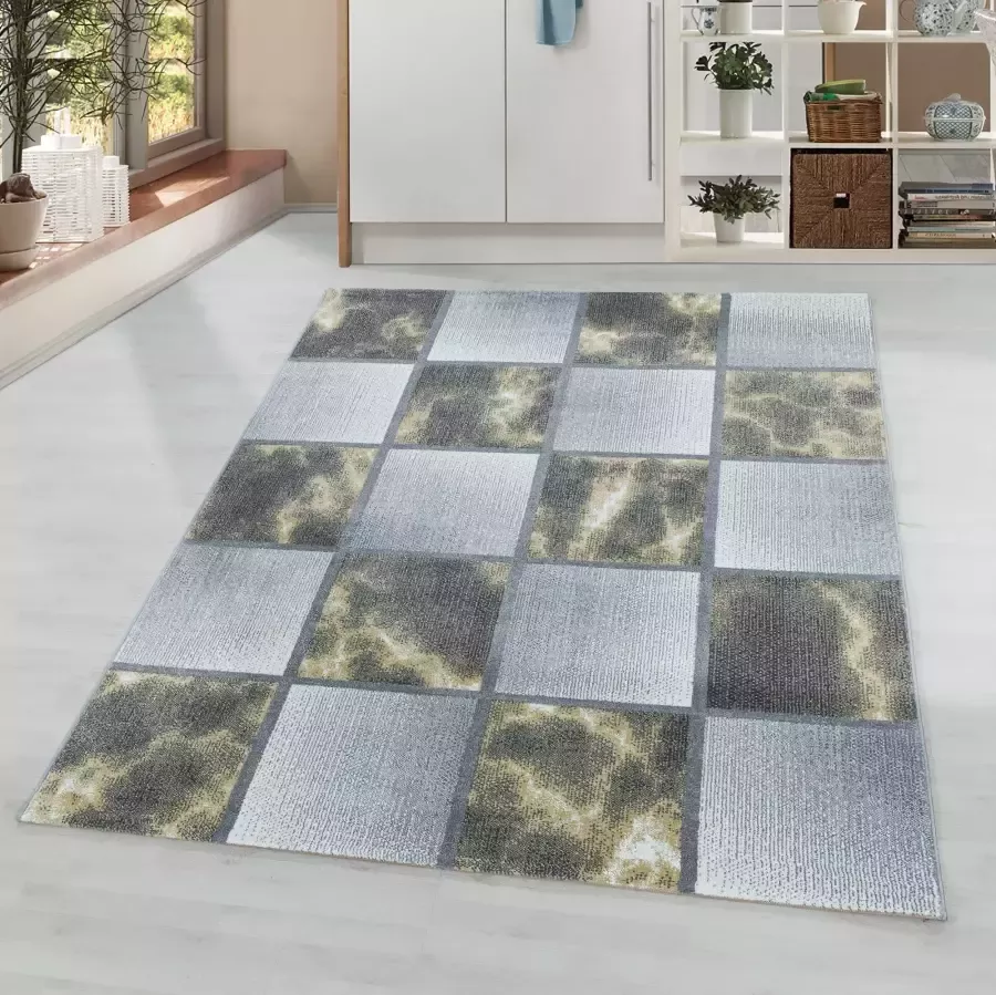 Adana Carpets Modern vloerkleed Optimism Box Geel Grijs 160x230cm - Foto 4