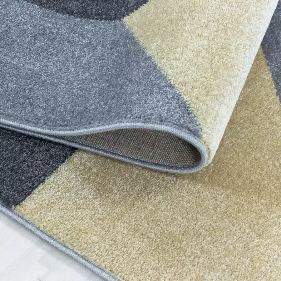 Adana Carpets Modern vloerkleed Optimism Design Geel Grijs 80x150cm