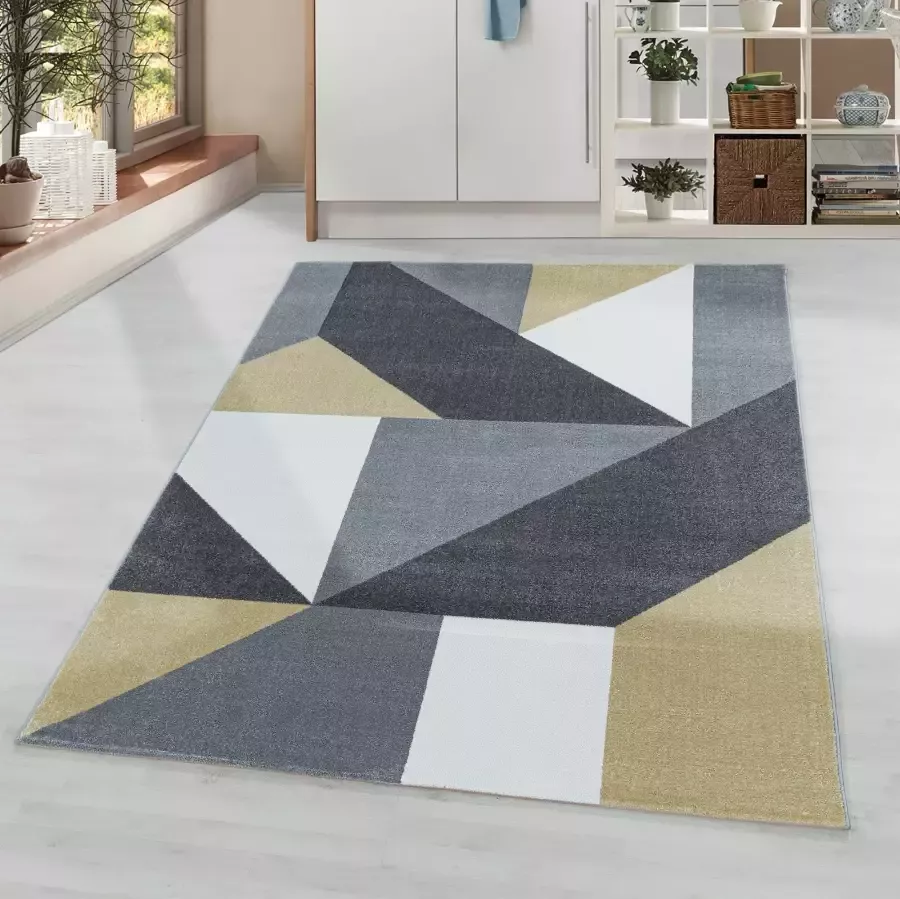 Adana Carpets Modern vloerkleed Optimism Design Geel Grijs 80x150cm - Foto 4