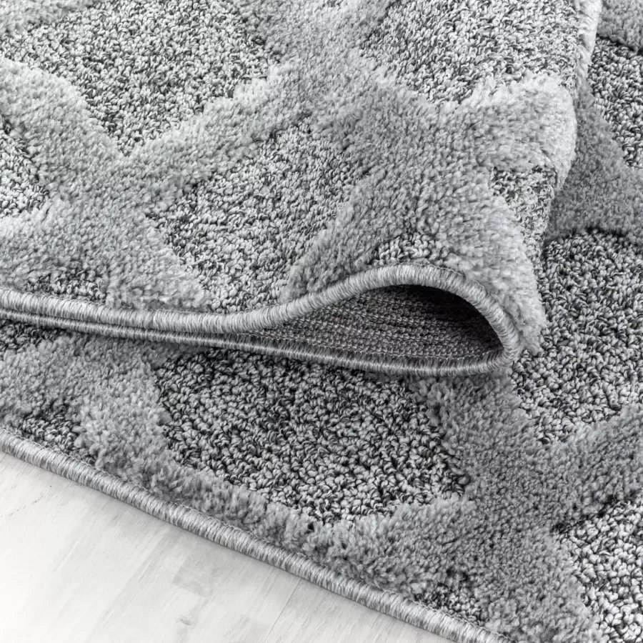 Adana Carpets Rond scandinavisch vloerkleed Pitea Tile Grijs Ø 120cm - Foto 4