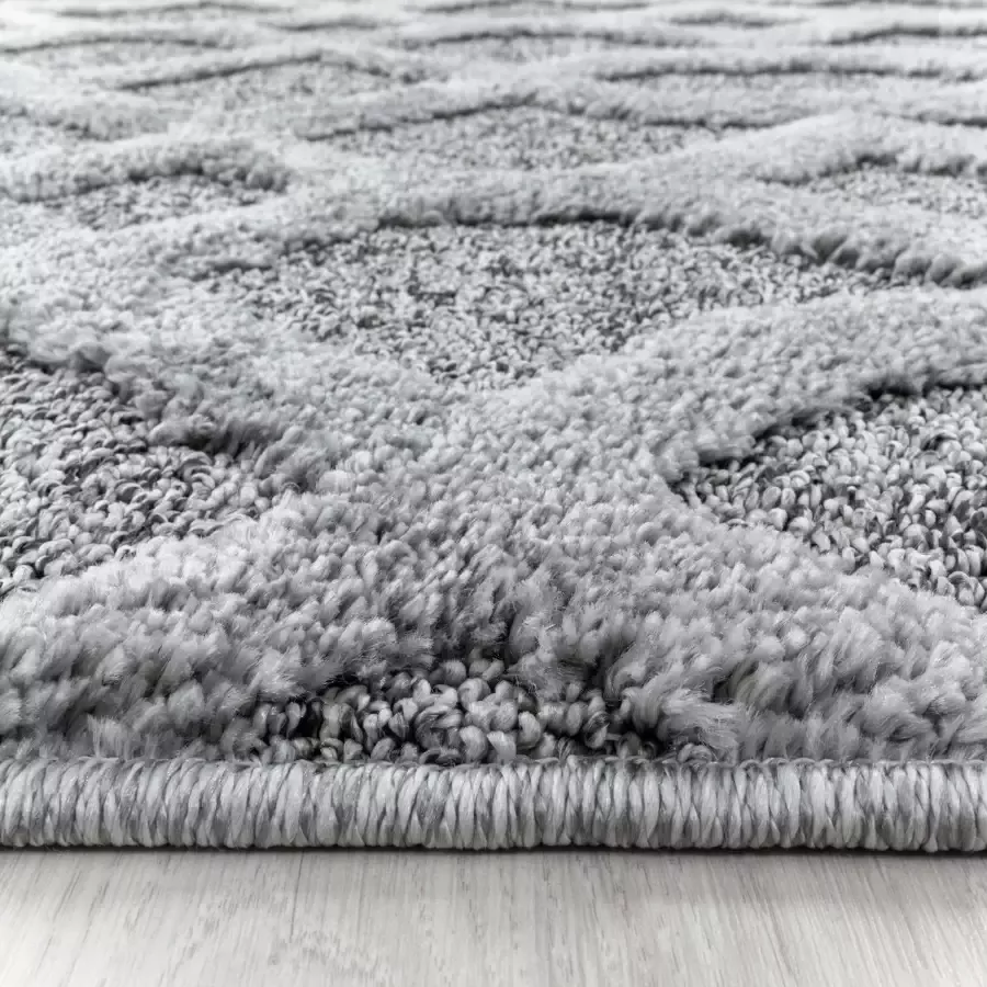 Adana Carpets Rond scandinavisch vloerkleed Pitea Tile Grijs Ø 120cm - Foto 3