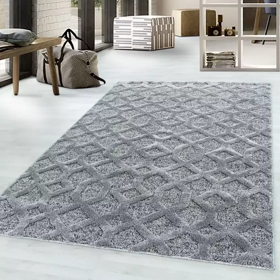 Adana Carpets Scandinavisch vloerkleed Pitea Tile Grijs 120x170cm - Foto 5