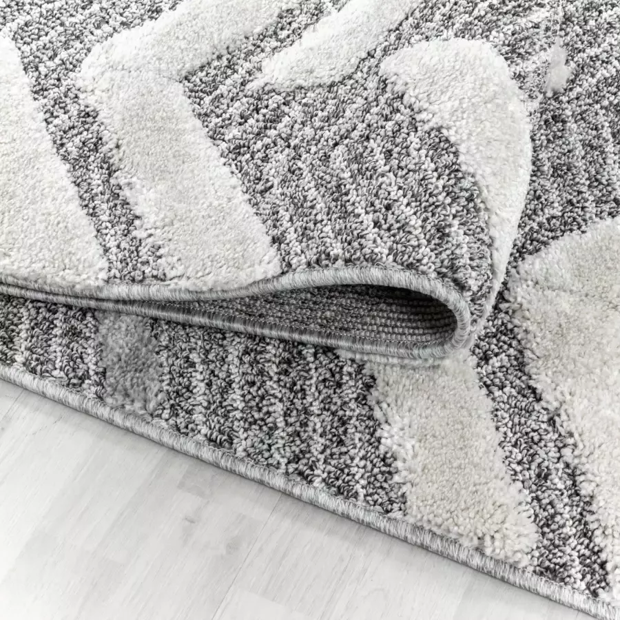 Adana Carpets Scandinavisch vloerkleed Pitea Panel Grijs Creme 280x370cm