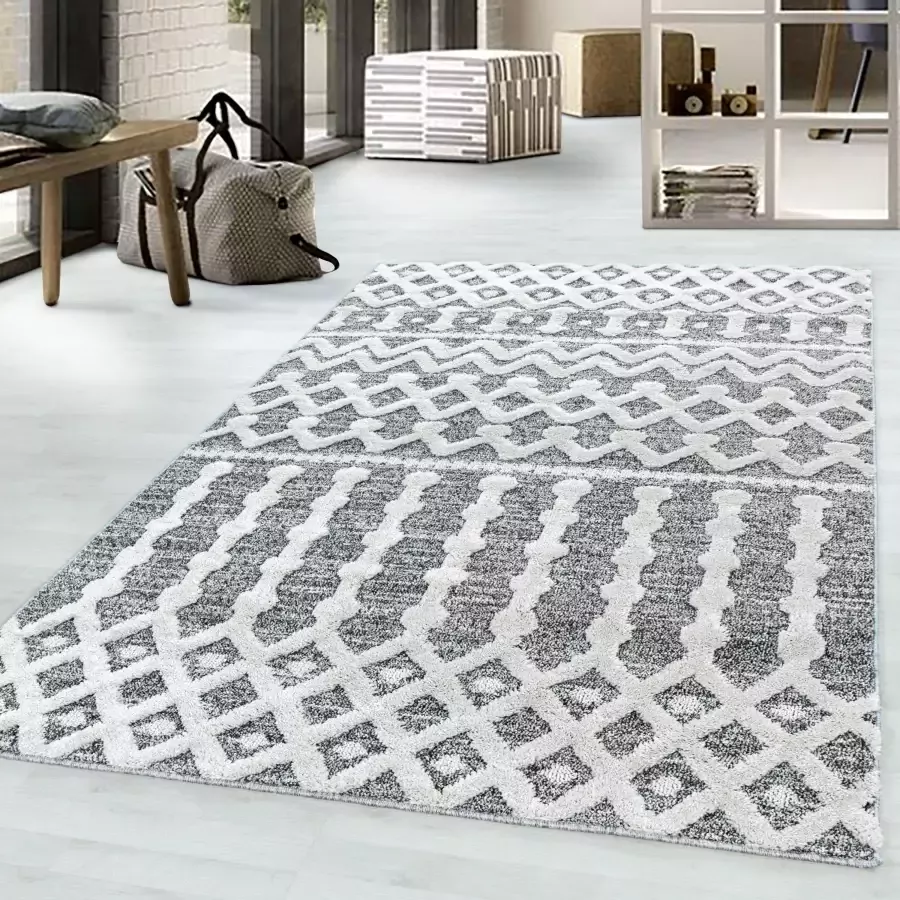 Adana Carpets Scandinavisch vloerkleed Pitea Knot Grijs Creme 140x200cm - Foto 5