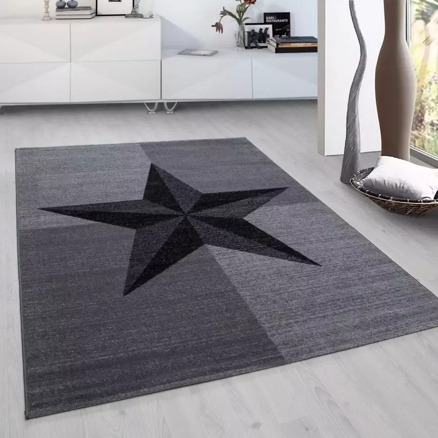 Adana Carpets Modern vloerkleed Plus Grijs 8002 160x230cm - Foto 4