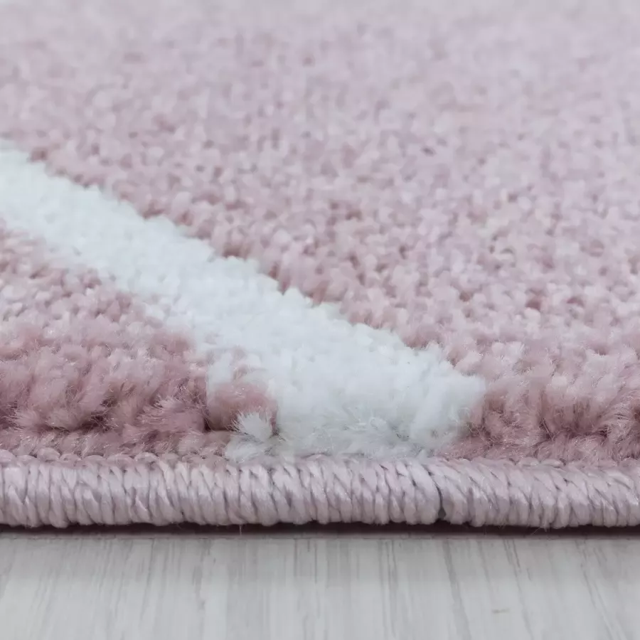 Adana Carpets Laagpolig vloerkleed Smoothly Weave Roze Wit 240x340cm - Foto 3