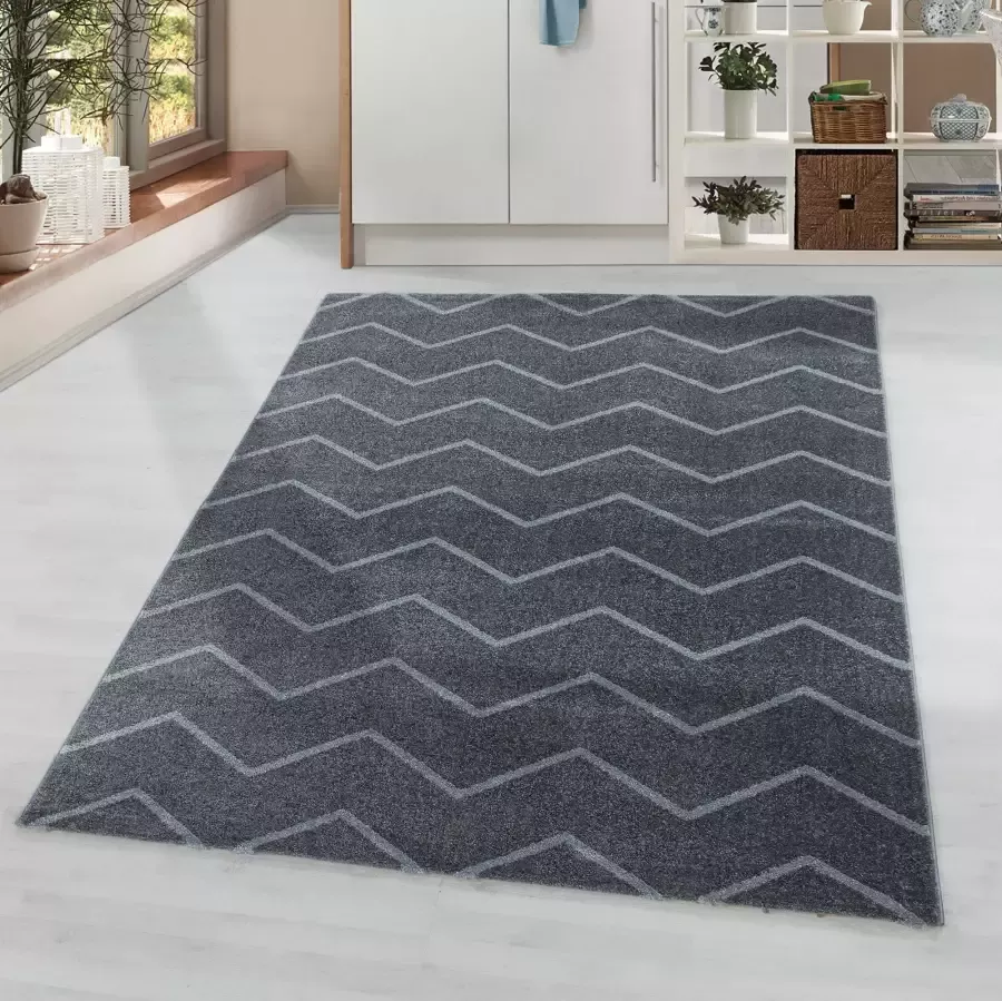 Adana Carpets Laagpolig vloerkleed Smoothly Weave Grijs Wit 200x290cm - Foto 4