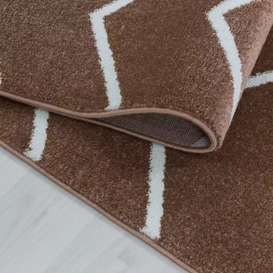 Adana Carpets Laagpolig vloerkleed Smoothly Weave Bruin Wit 120x170cm - Foto 1